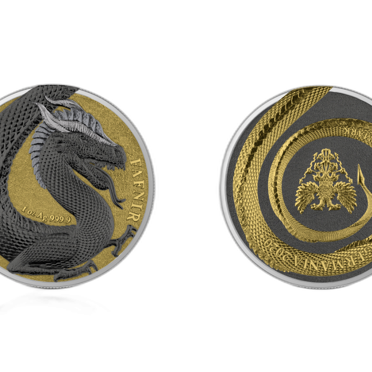 Silver coin set Germania Beast Fafnir 2020 angle 4