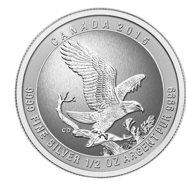 Half troy ounce silver Bald Eagle 2015 front