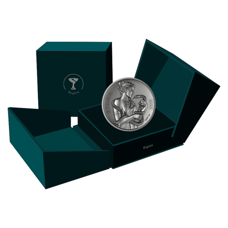 2 troy ounce zilveren munt Samoa Hygieia Piedfort - antieke afwerking 2020 perspectief 2