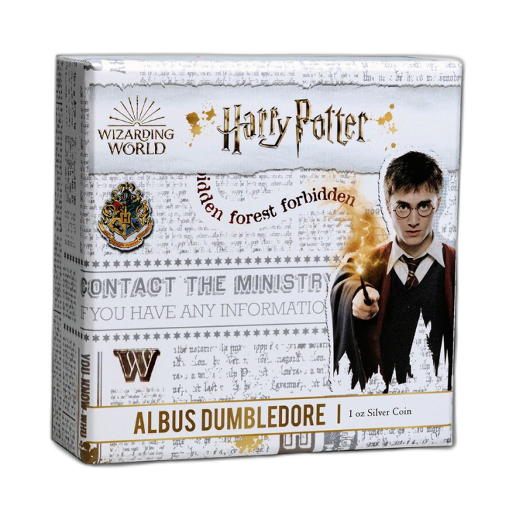 1 troy ounce silver coin Harry Potter - Albus Bumbledore 2020 proof angle 1