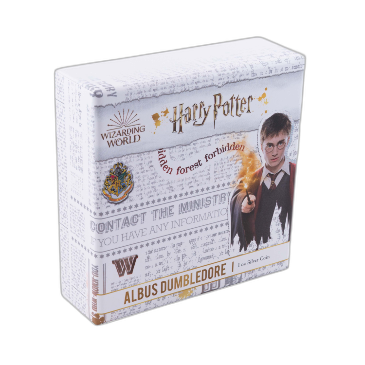 1 troy ounce silver coin Harry Potter - Albus Bumbledore 2020 proof angle 4