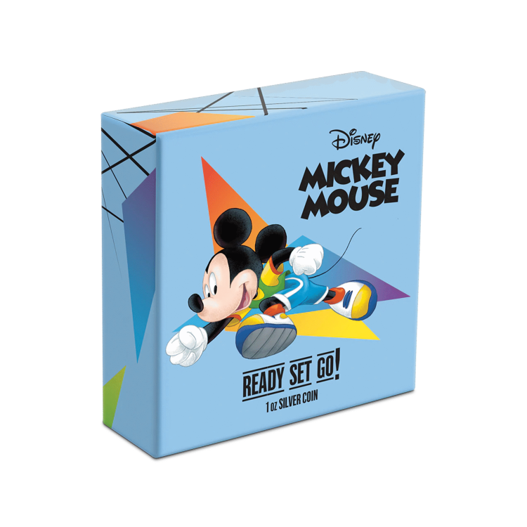 1 troy ounce zilveren munt Disney Mickey Mouse - ready set go proof 2020 perspectief 2