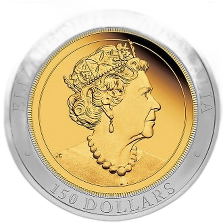 1,5 troy ounce zilveren munt wigstaartarend Bi-Metaal Proof 2020 perspectief 1