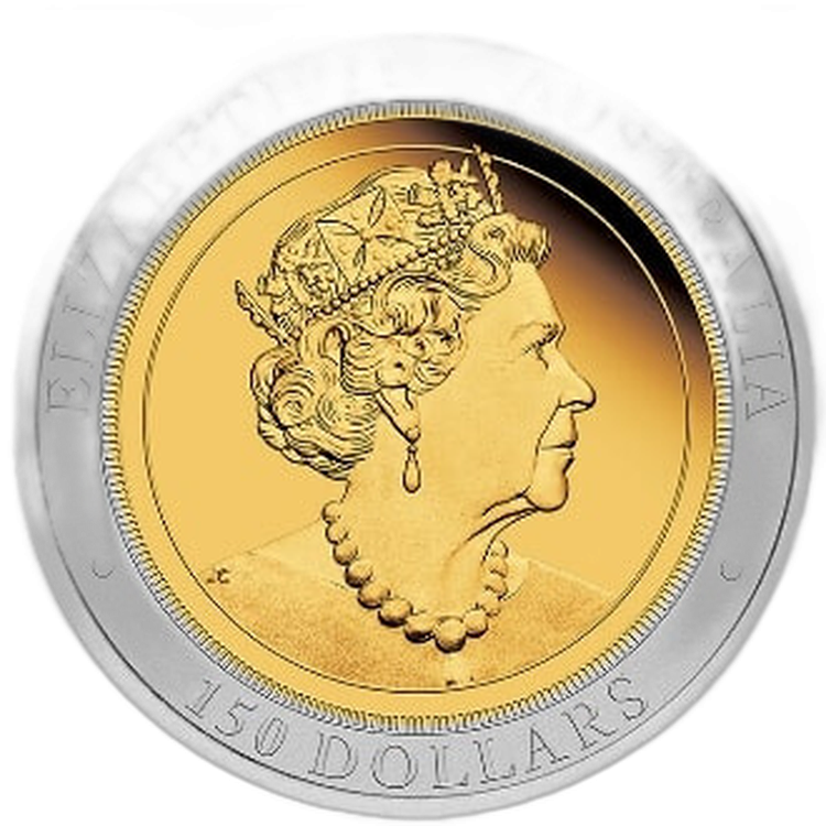 1,5 troy ounce zilveren munt wigstaartarend Bi-Metaal Proof 2020 perspectief 1