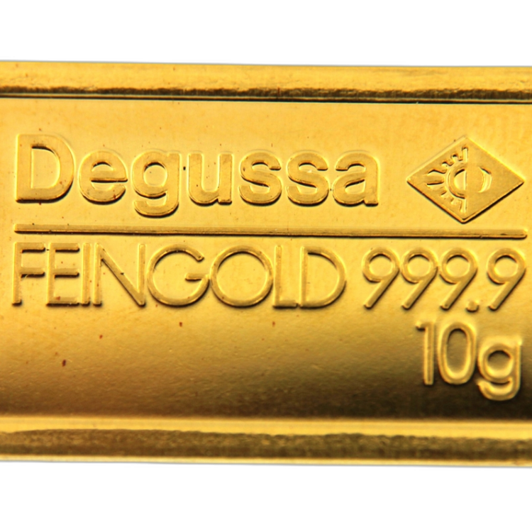 10 gram goldbar Degussa back