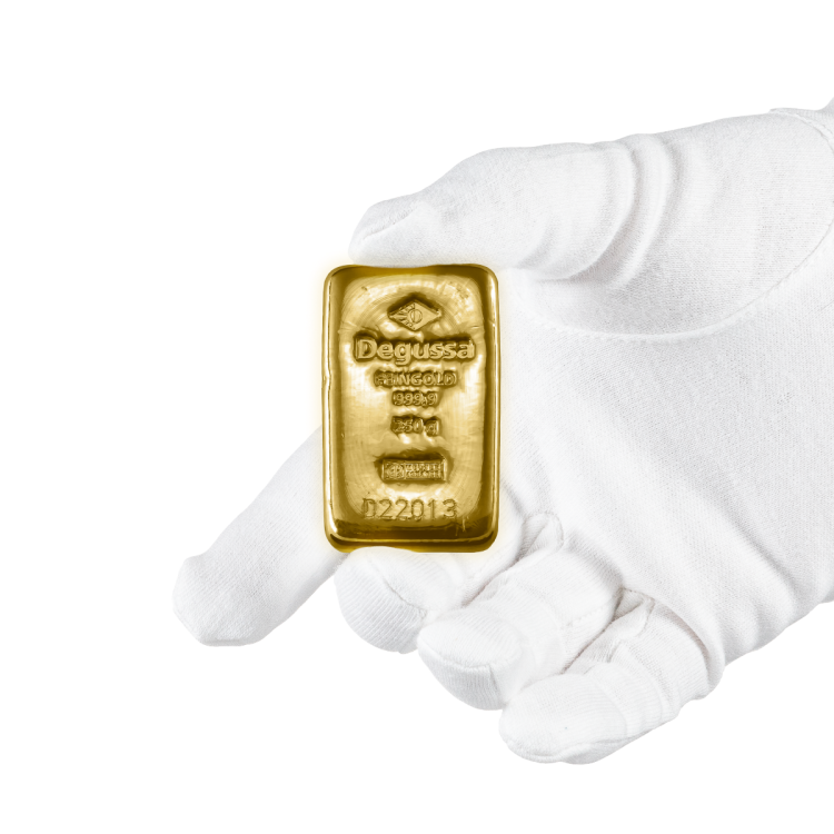 Goudbaar 250 gram Degussa angle 4