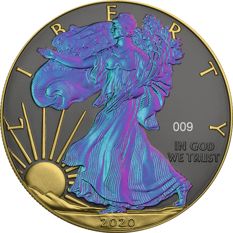 1 troy ounce zilveren munten set Chameleon perspectief 3