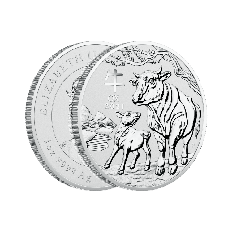 1 troy ounce silver coin Lunar 2021 angle 1