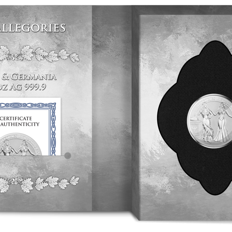 10 Troy ounce silver coin Germania and Italia 2020 angle 1