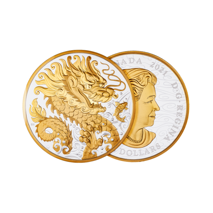 Zilveren munt Triumphant Draak 2021 Proof perspectief 1
