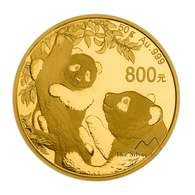 50 Gram gold coin Panda 2021 Proof back