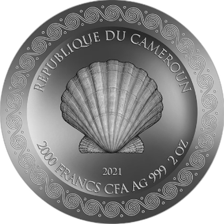 2 troy ounce zilveren munt Venus planeten en goden serie 2021 achterkant