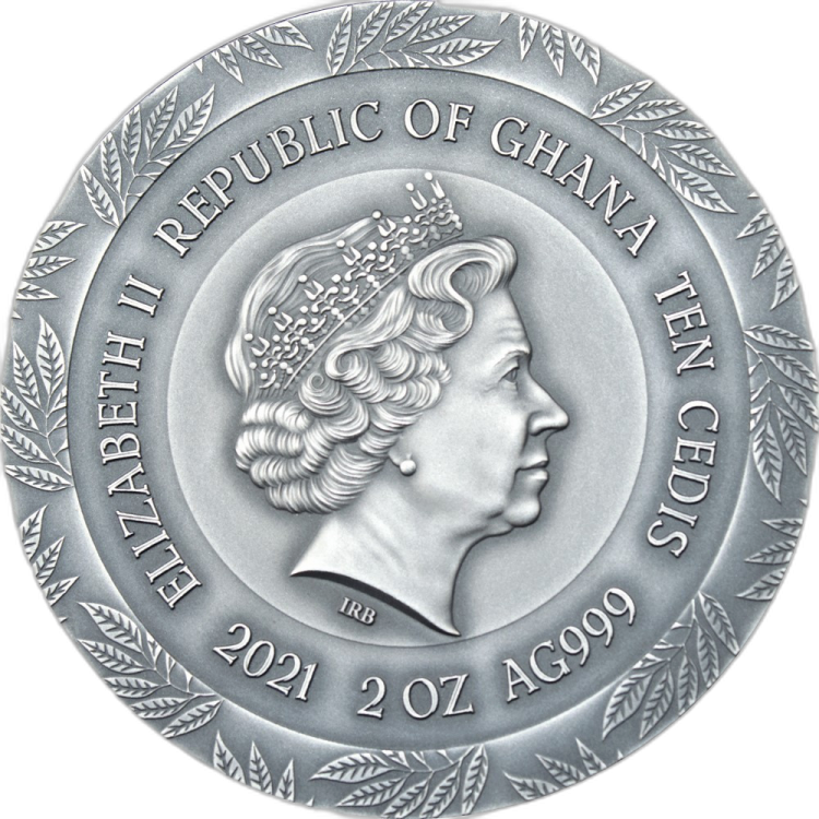 2 troy ounce silver coin Hygeia 2021 back