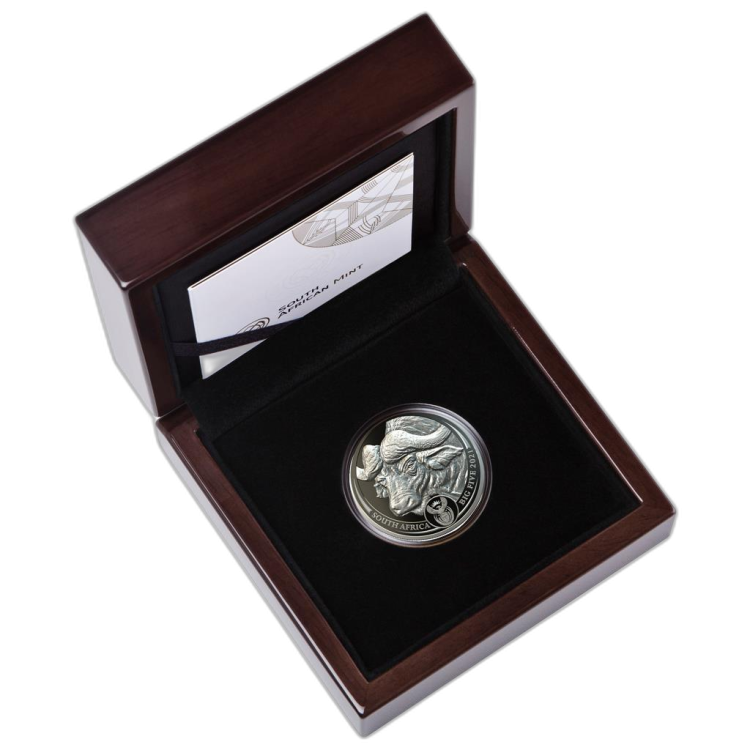1 Troy ounce platina munt Big Five buffalo 2021 Proof achterkant