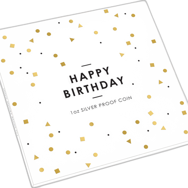 1 troy ounce zilveren munt Happy Birthday 2021 Proof achterkant