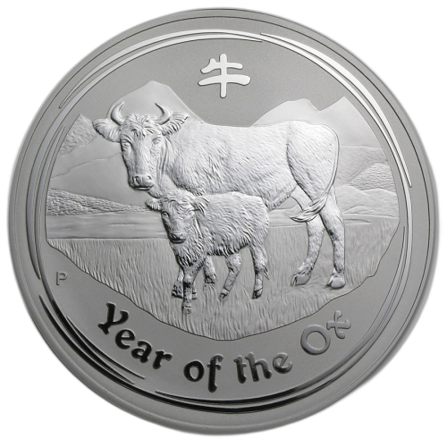 1 troy ounce zilveren Lunar II Year of the Ox 2009 voorkant