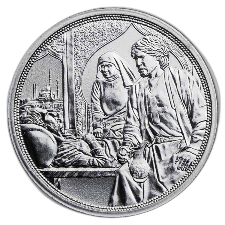 1/2 troy ounce zilveren munt Brotherhood 2021 Proof perspectief 2