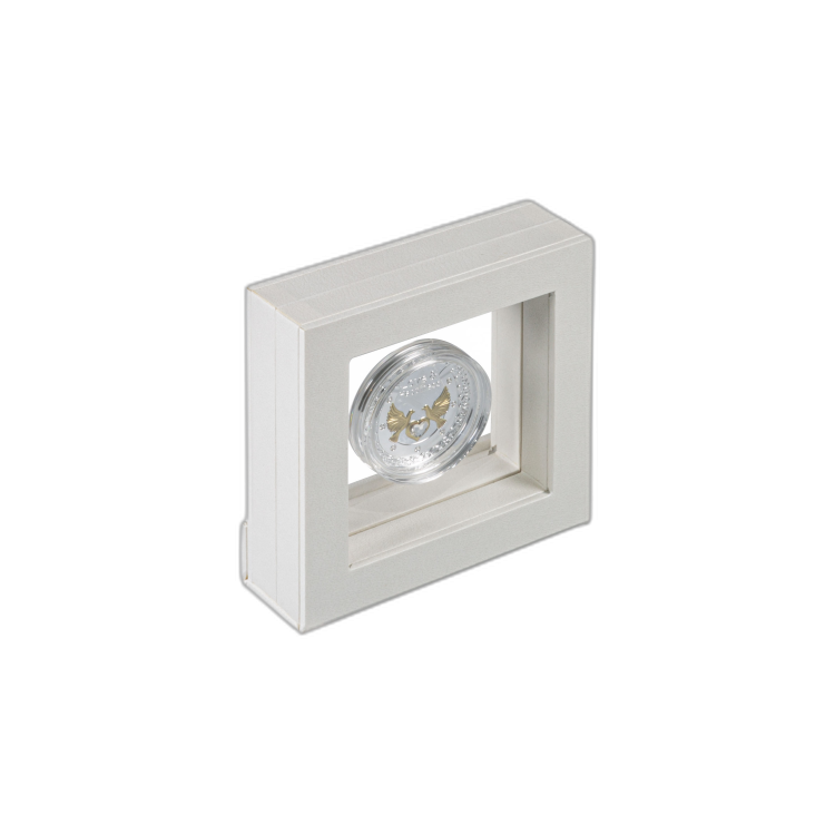 Silver coin Swarovski love and happiness 2021 Proof angle 1