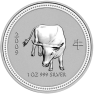 Rare: 1 troy ounce silver Lunar Series I - Year of the Ox 2009 front