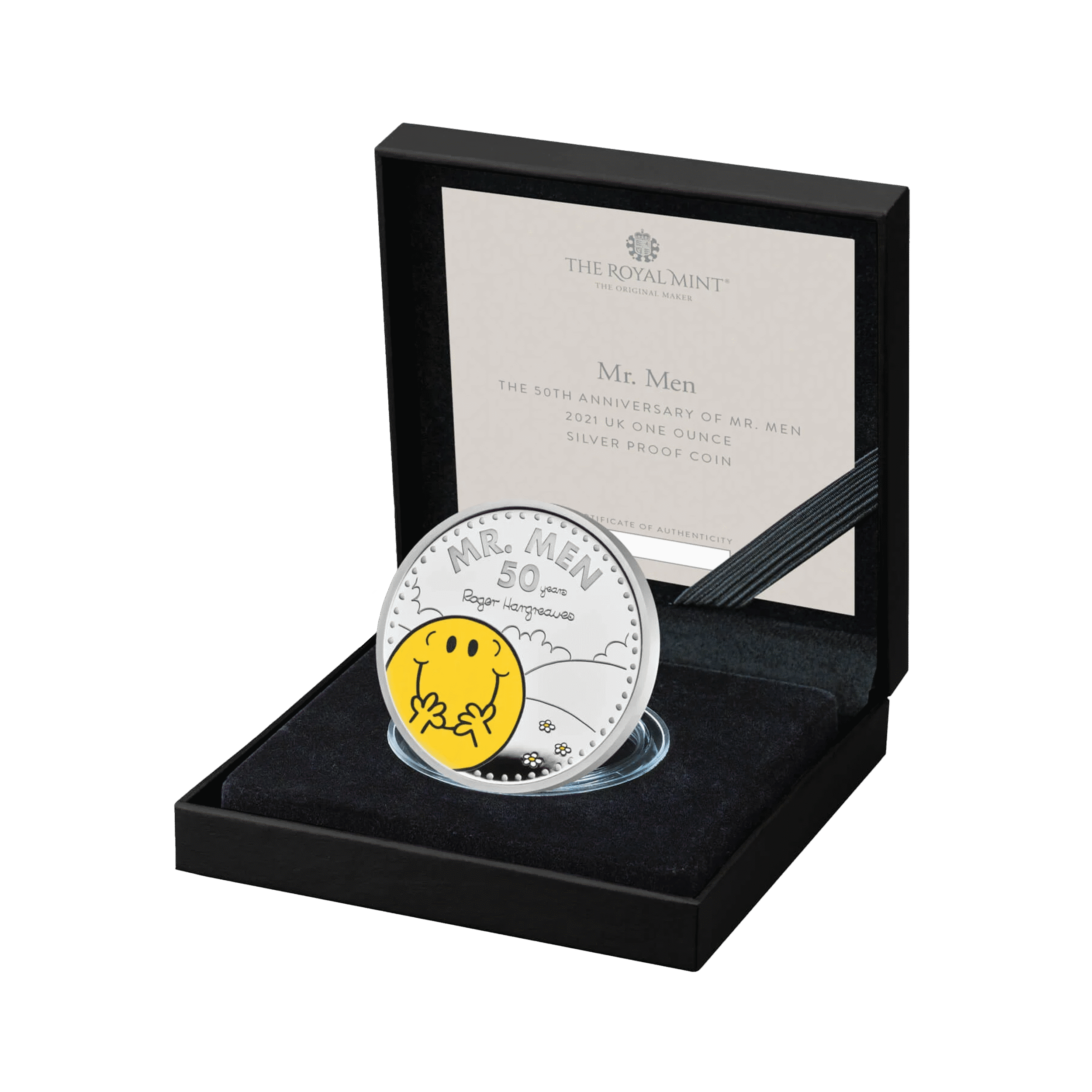 1 troy ounce silver coin Mr. Men little Miss-Mr. Happy 50th 