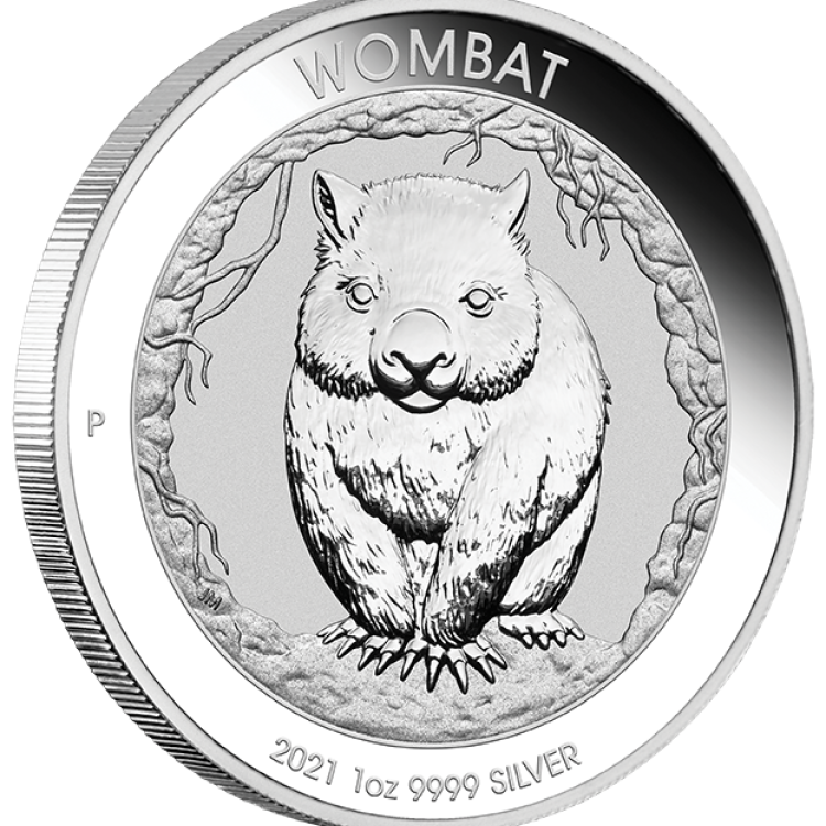 1 troy ounce zilveren munt Wombat 2021 achterkant