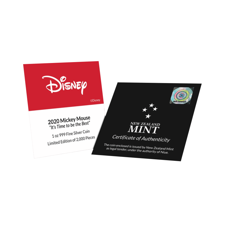 1 troy ounce zilveren munt Disney Mickey Mouse - it's time to be the best 2020 Proof perspectief 4