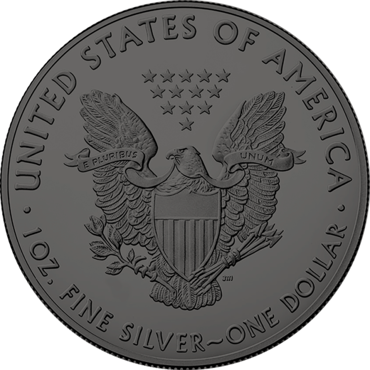1 troy ounce silver coin golden holo series American Eagle 2021 back