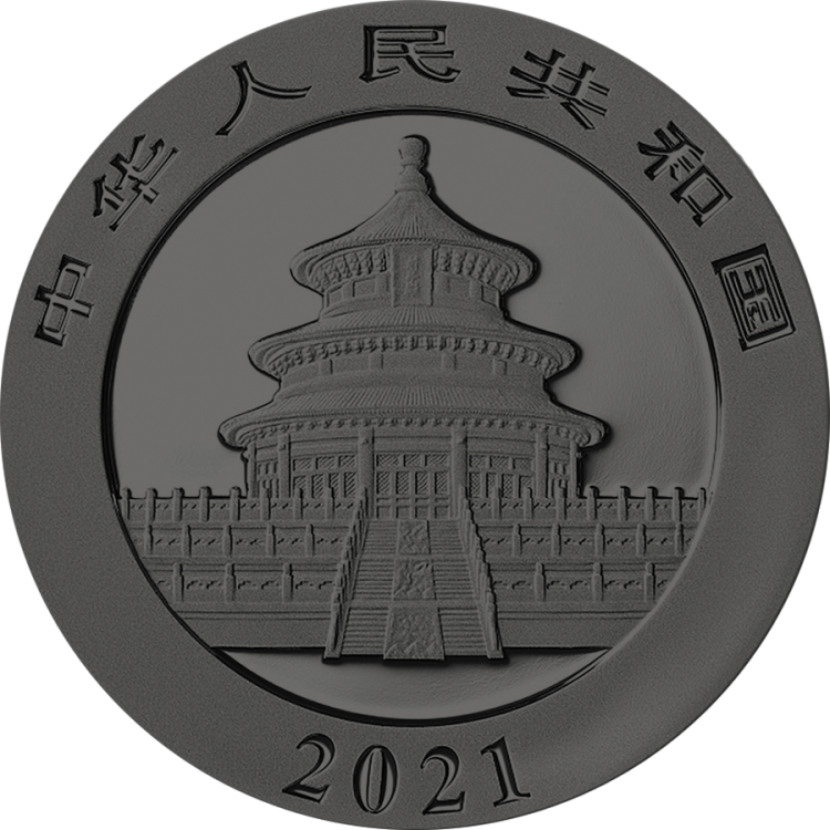 30 grams silver coin golden holo series Panda 2021 angle 2