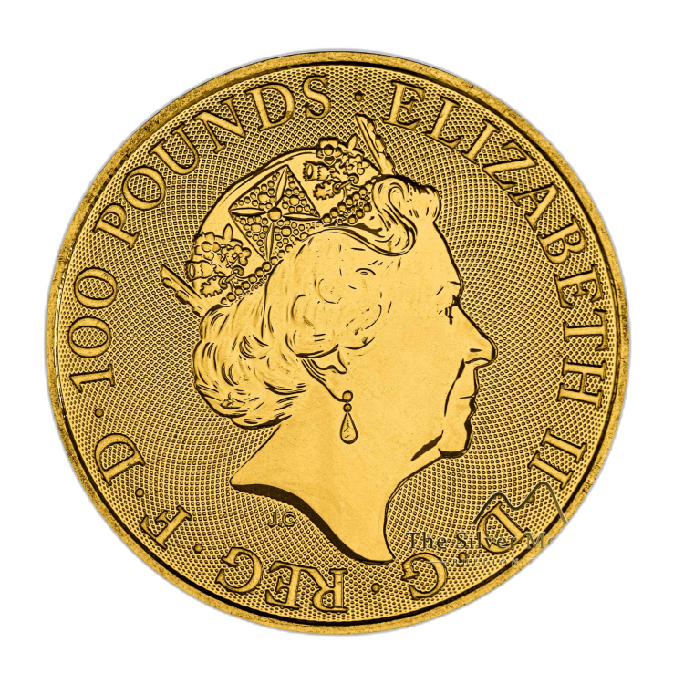 1 troy ounce gouden Queen's Beasts Completer 2021 perspectief 2