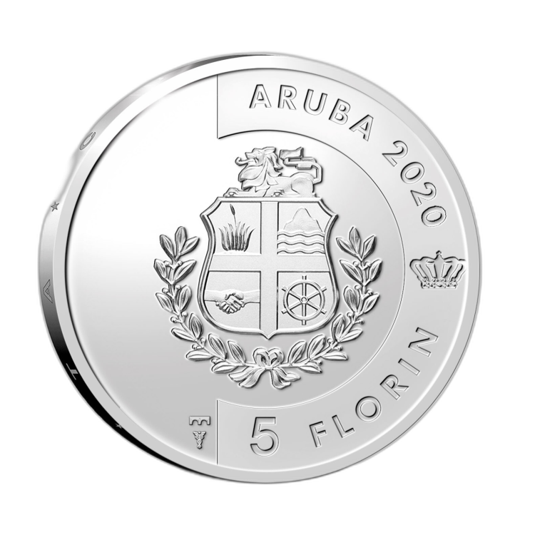 Zilveren munt 5 Florin Blenchi 2020 Proof perspectief 1