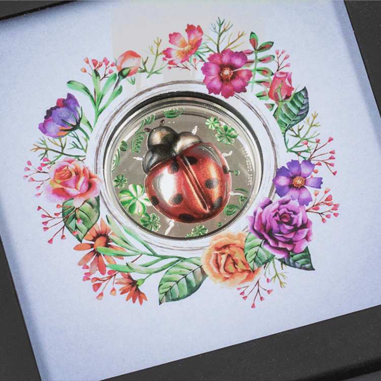 1 troy ounce zilveren munt lady luck 2021 Proof perspectief 4