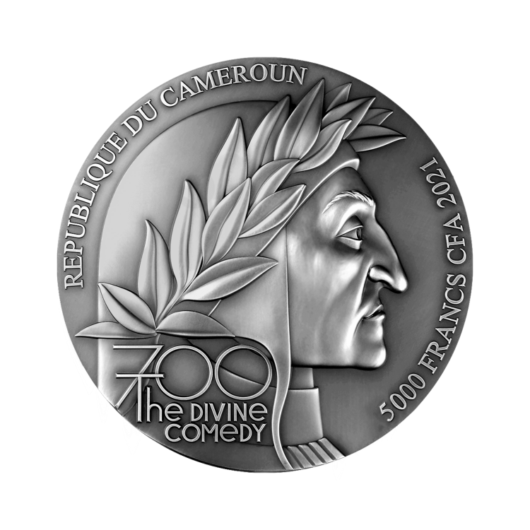 5 troy ounce silver coin Divine comedy 2021 back