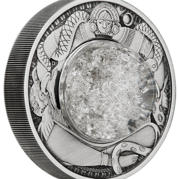 2 troy ounce zilveren munt tranen van de maan 2021 perspectief 1