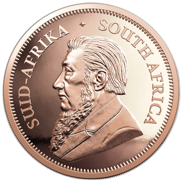 2 Troy ounce gouden munt Krugerrand 2021 Proof perspectief 1