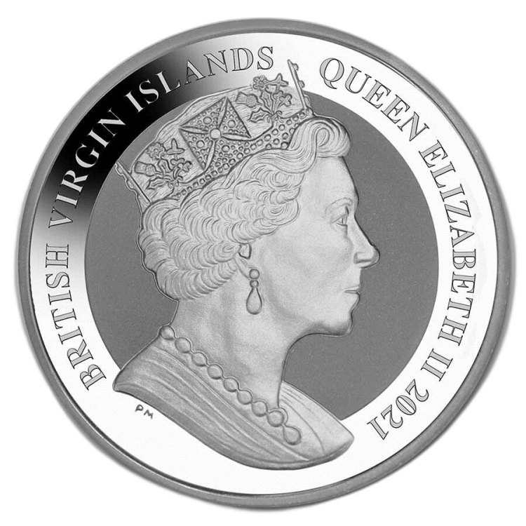 1 troy ounce silver coin Flamingo Virgin Islands 2021 back