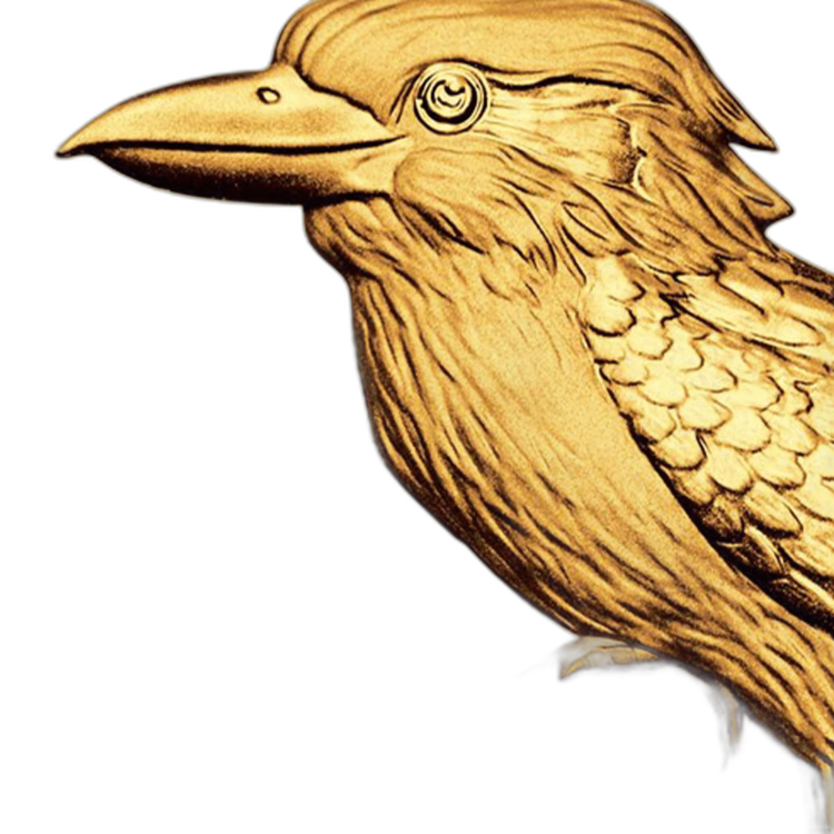 5 troy ounce gouden munt Kookaburra 2021 Proof perspectief 4
