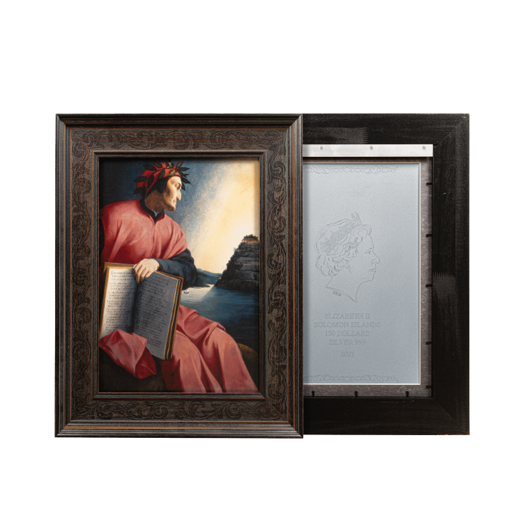 1,5 kilo silver coin painting divine comedy 2021 Proof angle 1