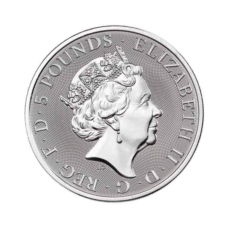 2 Troy ounce silver coin Queens Beasts completer 2021 back