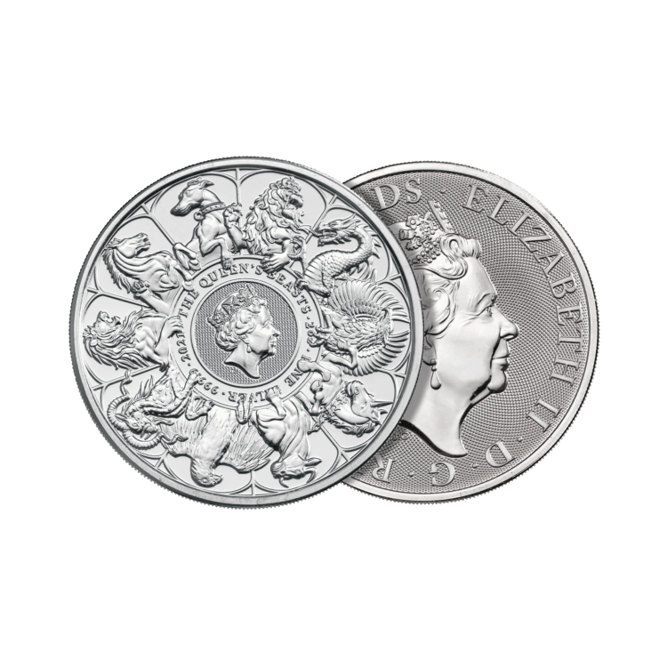 2 Troy ounce silver coin Queens Beasts completer 2021 angle 1