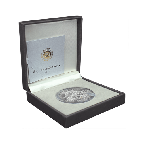 2 troy ounce zilveren munt Mandala panda 2021 voorkant