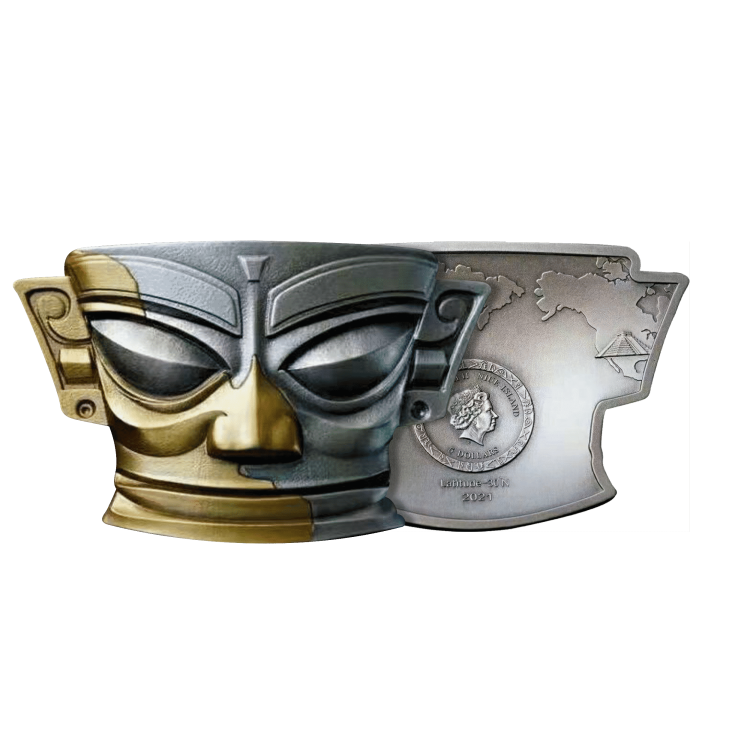 2 troy ounce zilveren munt Latitude 30 Noordmasker 2021 perspectief 1