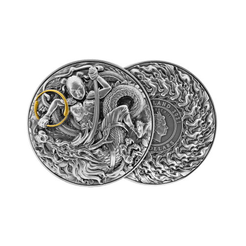 2 troy ounce zilveren munt Ne Zha zoon van de drakenkoning 2021 voorkant