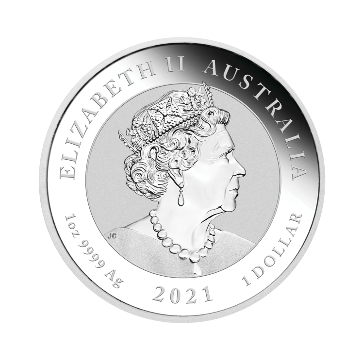 1 troy ounce zilveren munt Quokka 2021 achterkant