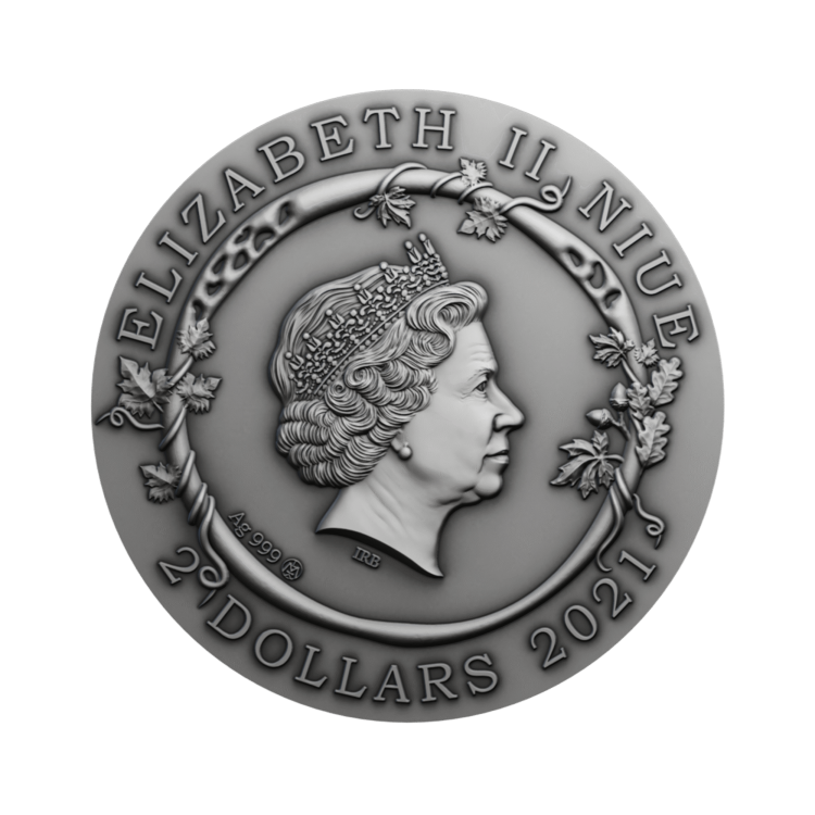 2 troy ounce zilveren munt Medea - Golden Fleece 2021 - Antieke afwerking achterkant