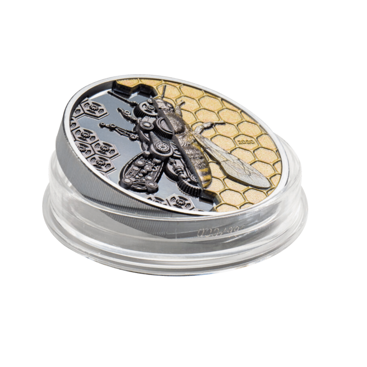 3 troy ounce zilveren munt evolutie van het uurwerk - mechanische bij 2020 perspectief 1