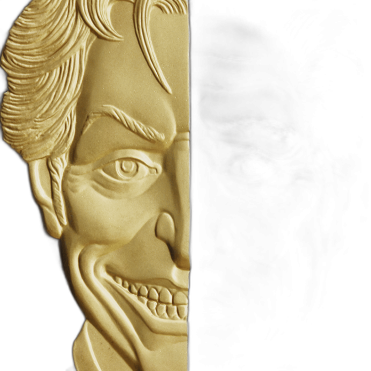 2 troy ounce zilveren munt masker 2021 - antieke afwerking perspectief 4