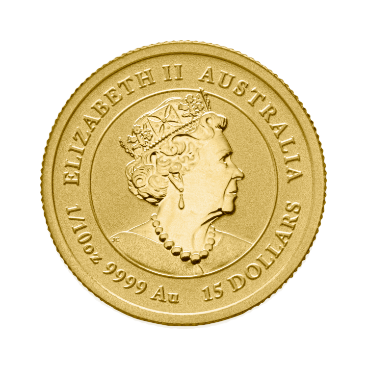 1/10 Troy ounce gouden munt Lunar 2022 achterkant