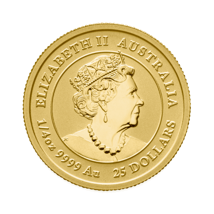 1/4 Troy ounce gouden munt Lunar 2022 Proof achterkant
