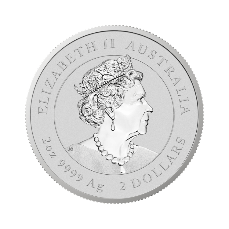 2 troy ounce zilveren munt Lunar 2022 achterkant