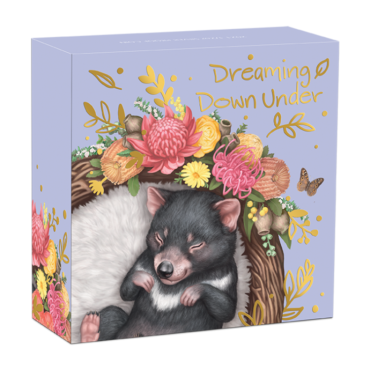 1/2 troy ounce silver coin Tasmanian Devil - Dreaming down under 2021 Proof back